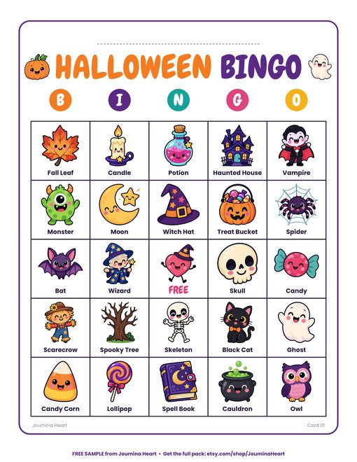 Free page from Halloween Bingo Card