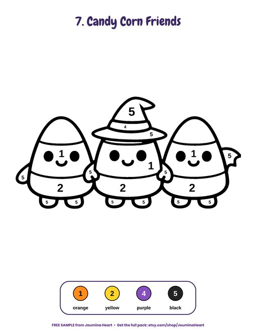 Free page from Halloween Color by Number