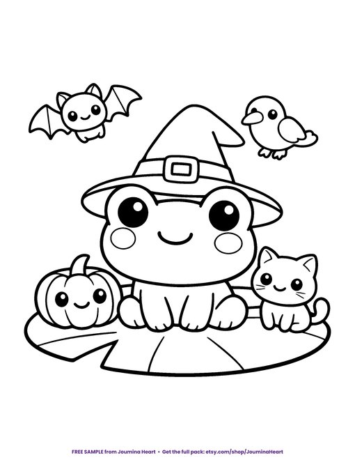 Free page from Witch Frog Coloring Page