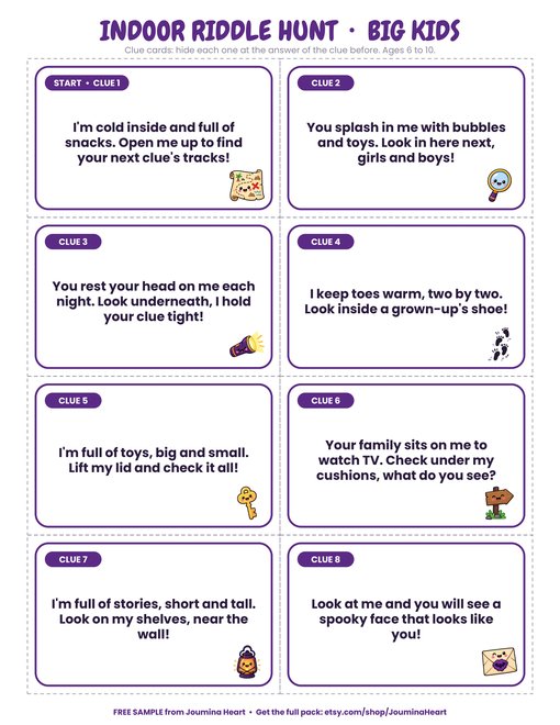 Free page from Halloween Riddle Hunt