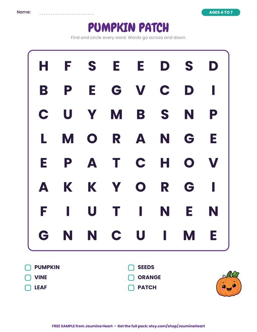 Free page from Halloween Word Search